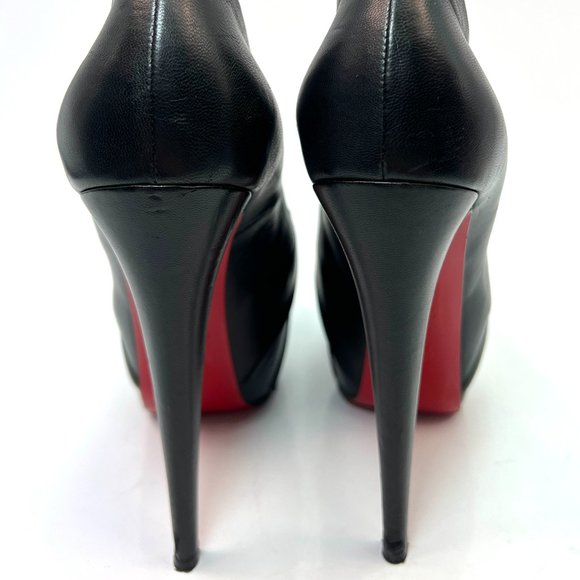 Christian Louboutin Drapesse 160 Black Leather Heels 40.5 - Picture 7 of 11